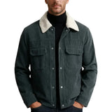 Graphite Men's Velour Jacket with Sherpa Collar
