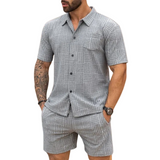 Men's Retro Knit Shirt and Shorts Set