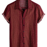 Dawson Men's Striped Short-Sleeve Shirt – Red