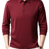 Elegant Long-Sleeve Men's Polo Shirt