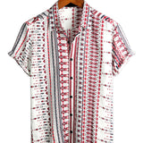 Travis Men's Striped Short-Sleeve Shirt – White