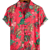 Levi Men's Hawaiian Floral Short-Sleeve Shirt – Red