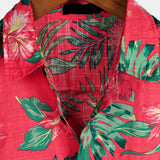 Levi Men's Hawaiian Floral Short-Sleeve Shirt – Red