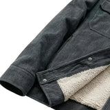 Graphite Men's Velour Jacket with Sherpa Collar