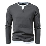 Caleb Men's Long Sleeve Combed Cotton Tee