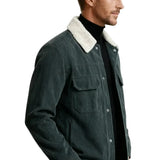 Graphite Men's Velour Jacket with Sherpa Collar