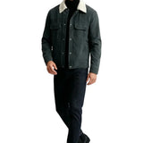 Graphite Men's Velour Jacket with Sherpa Collar