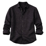 Relaxed Men's Button-Up Linen-Blend Shirt