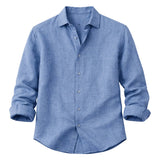 Relaxed Men's Button-Up Linen-Blend Shirt