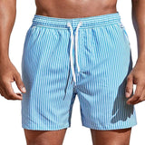 Men's Striped Swim Trunks