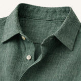Relaxed Men's Button-Up Linen-Blend Shirt