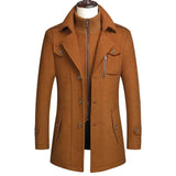 Men's Double-Collar Wool Coat