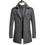 Men's Double-Collar Wool Coat