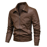 Elegant Men's Windproof Leather Jacket