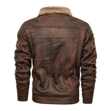 Men's Insulated Leather Jacket with Fleece Lining