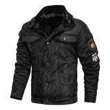 Men's Insulated Leather Jacket with Fleece Lining