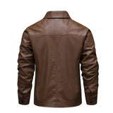 Elegant Men's Windproof Leather Jacket