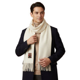 Lyle Men's Cashmere Merino Scarf - White
