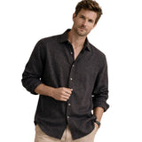 Relaxed Men's Button-Up Linen-Blend Shirt
